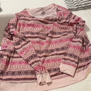 Secret Treasures Valentine Pink and Cream Heart Winter PJ Set